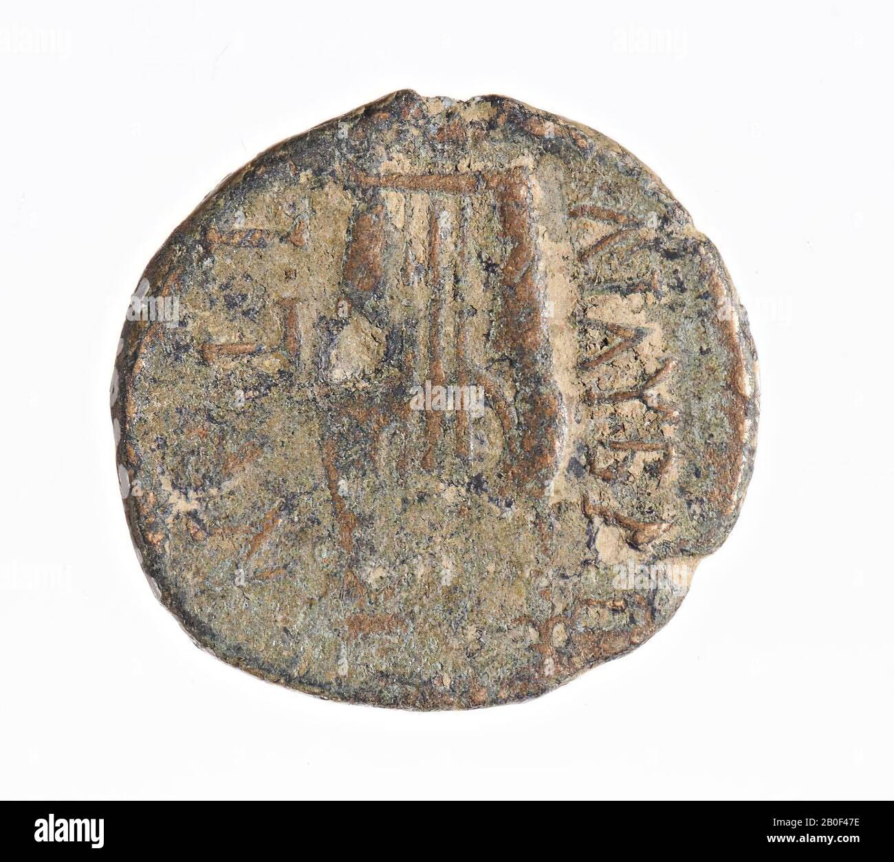 Fig.: Apollokop r., Kz: Lyre, LILYBAI-ITAN, coin, aes, Lilybaeum, Sicilia, métal, cuivre, Diam 22 mm, wt. 6.12 gr, gr BC 241-200, Grèce Banque D'Images