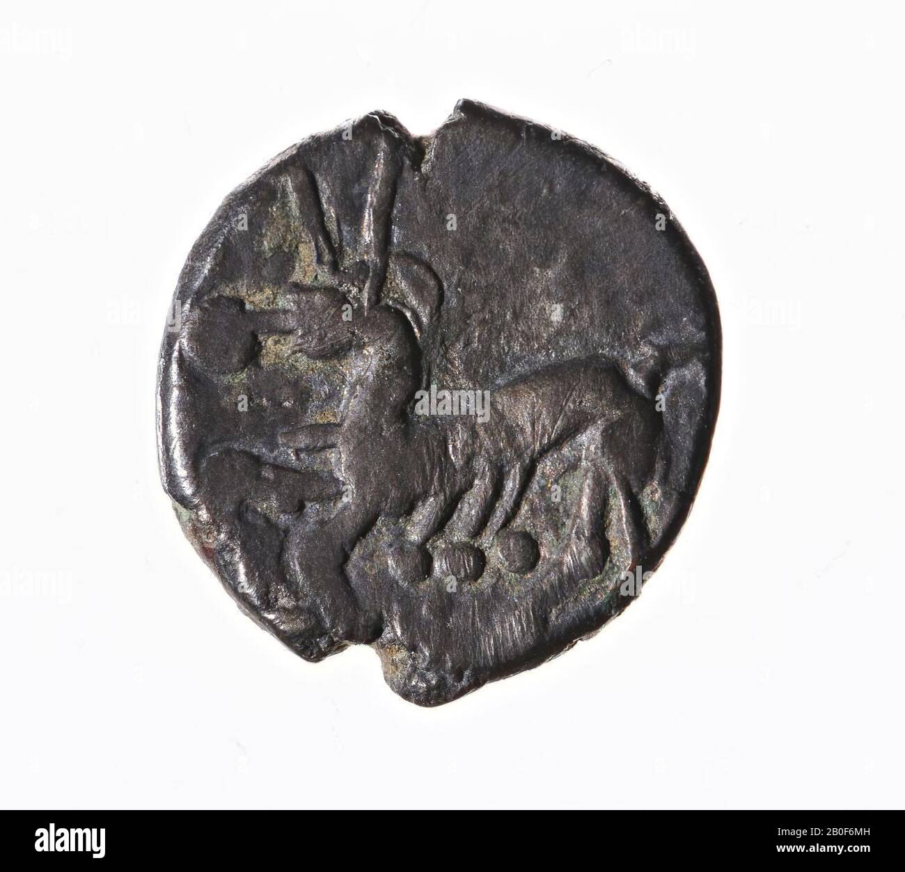 VZ: Laurel wreath, Kz: Galoping cheval na, pièce, drachma celtique, Donau Celts, métal, argent, Diam. 13 mm, poids 2.07 gr, fer de 50-0 BC, Hongrie Banque D'Images