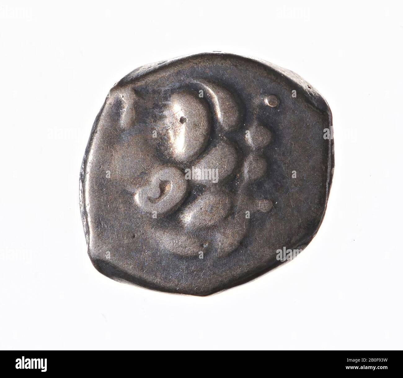 VZ: Head l., Kz: Quatre demi-lunes dans des quadrants de croix, pièce de monnaie, drachma celtique, Volcae Tectosages, métal, argent, Diam. 13 mm, poids 3,59 gr, Roman BC IA, France Banque D'Images