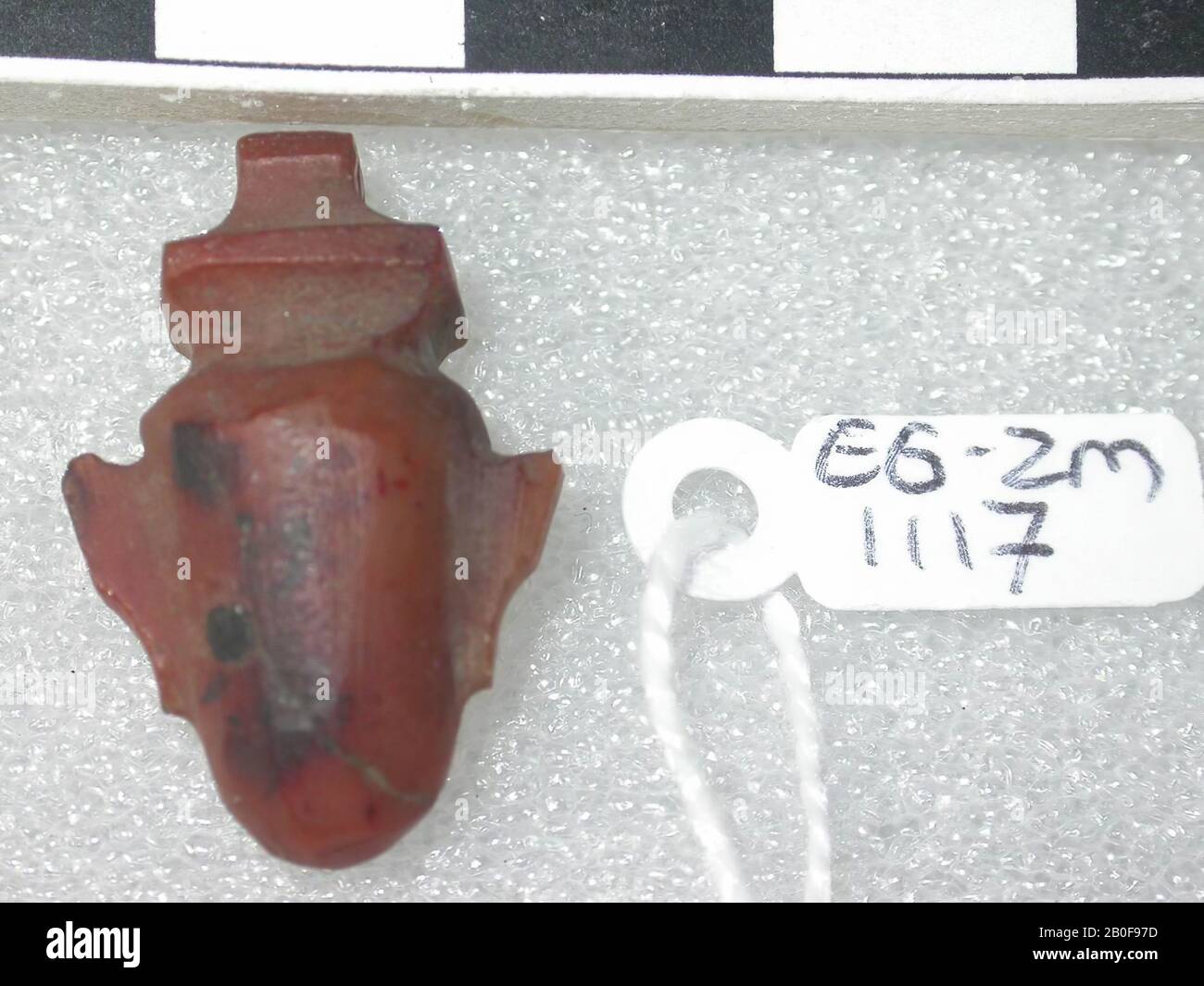 Vase coeur, amulet, objet, cornaline, 2,4 cm, Egypte Banque D'Images
