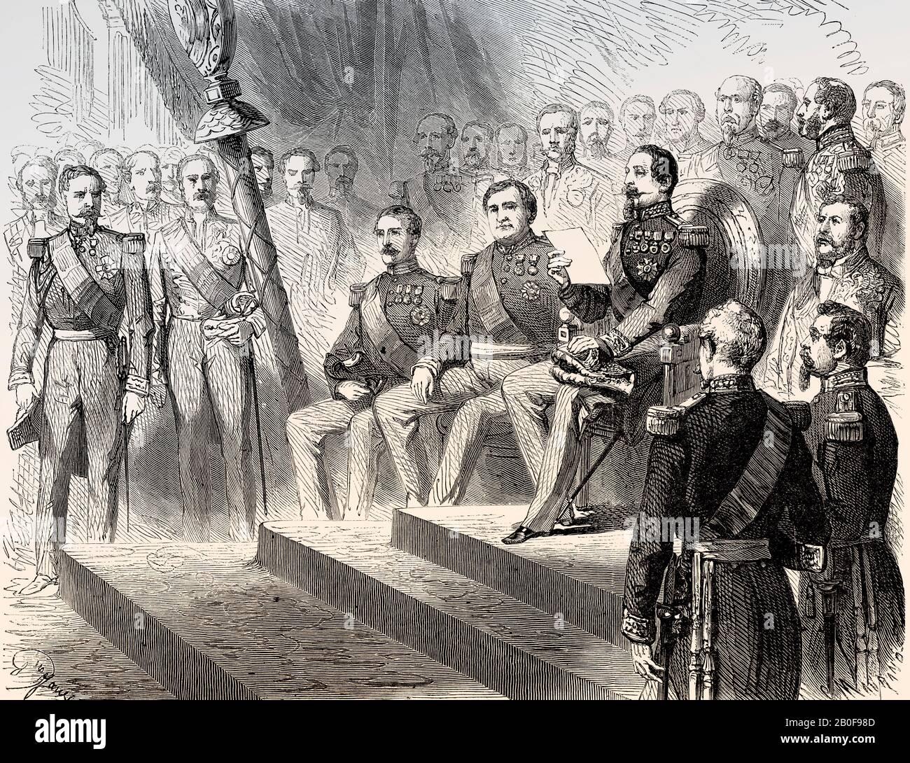 Chambre des députés, ouverture de la session législative par Louis-Napoléon Bonaparte, Napoléon III, deuxième Empire français, 1863 Banque D'Images