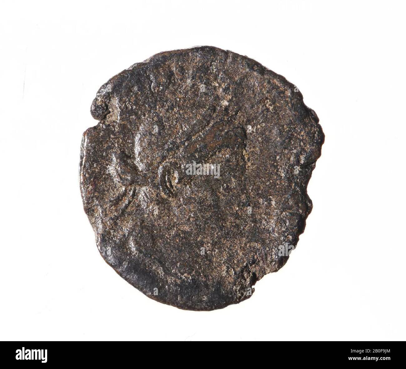 Pays-Bas période romaine, pièce, folis, fils de Constantine I, métal, cuivre, Diam., 15 mm, poids, 1.27 gr, roman 335-341, Pays-Bas, Gueldre, Maasdriel, Rossum Banque D'Images