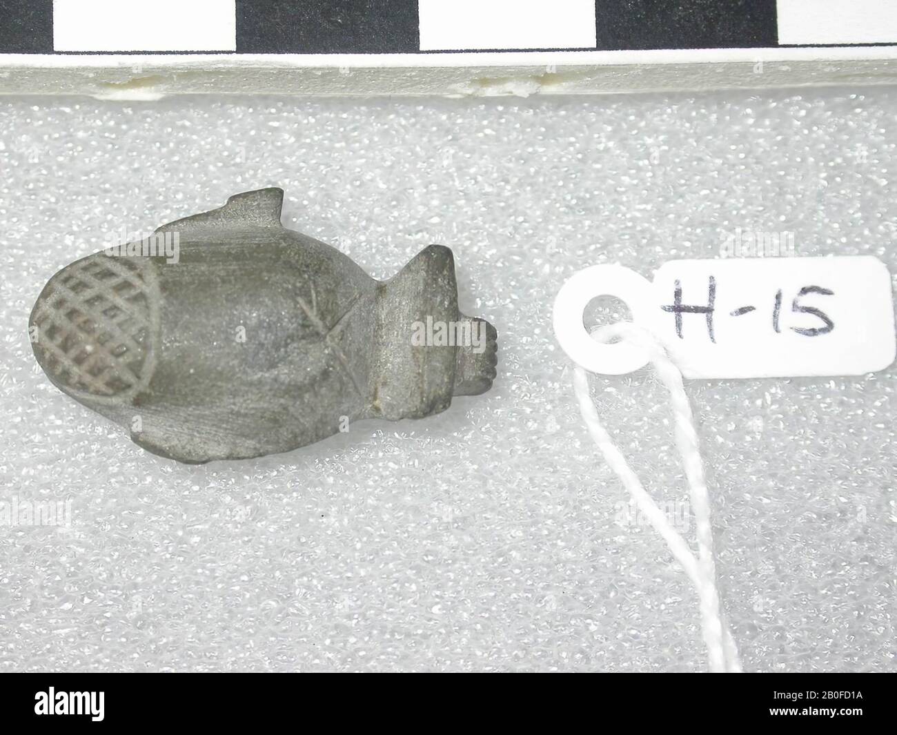 Vase coeur, amulet, objet, pierre (gris), 2,6 cm, Egypte Banque D'Images
