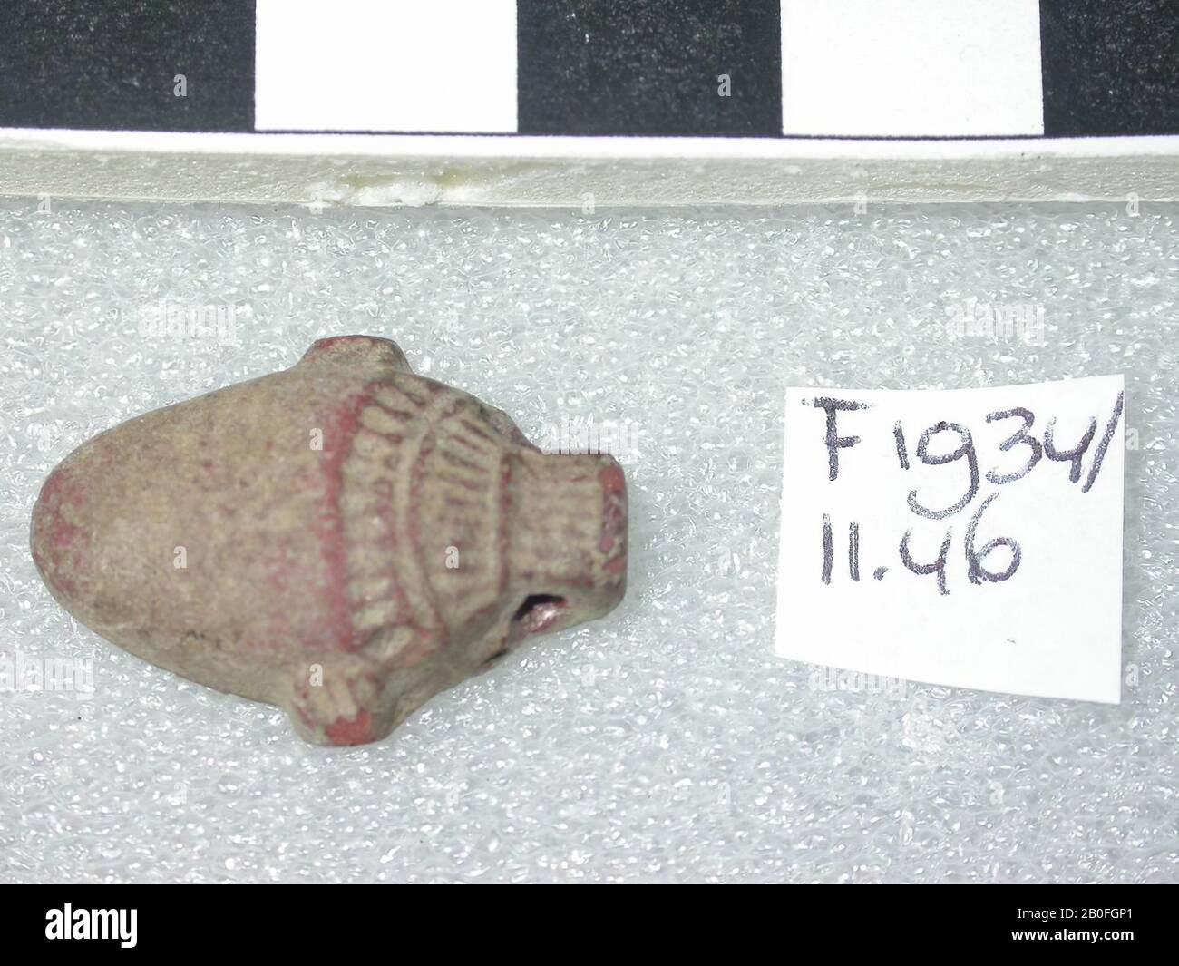 Vase coeur, amulet, objet, foi (rouge), 2,2 cm, Egypte Banque D'Images