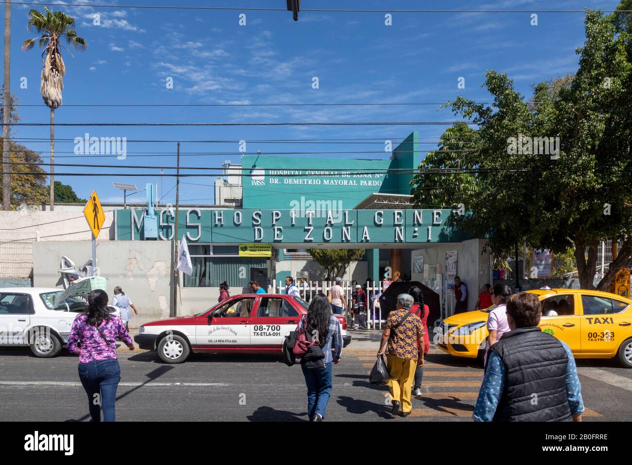 Oaxaca, Mexique - un hôpital géré par le gouvernement dirigé par l'Institut mexicain de sécurité sociale, ou Instituto Mexicano del Seguro social (IMSS). Banque D'Images