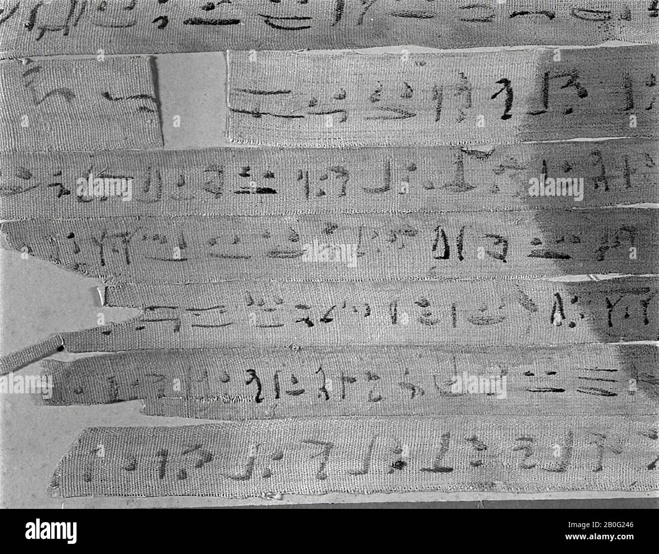 Egypte, livre de décès, lin, 30 x 72,5 cm, panneau, période gréco-romaine, Période ptolemaique, Egypte Banque D'Images