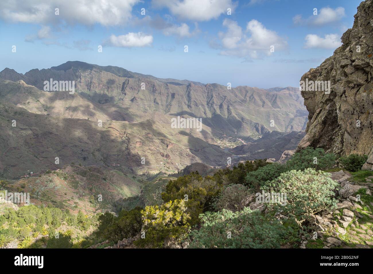 Paysage spectaculaire sur la Gomera, la deuxième plus petite des îles principales de la chaîne des îles Canaries en Espagne Banque D'Images