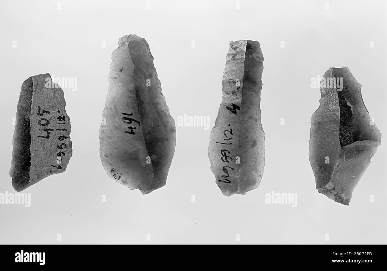 flint stone spa avec retouche, grattoir, pierre, flint, préhistoire -5400 Banque D'Images