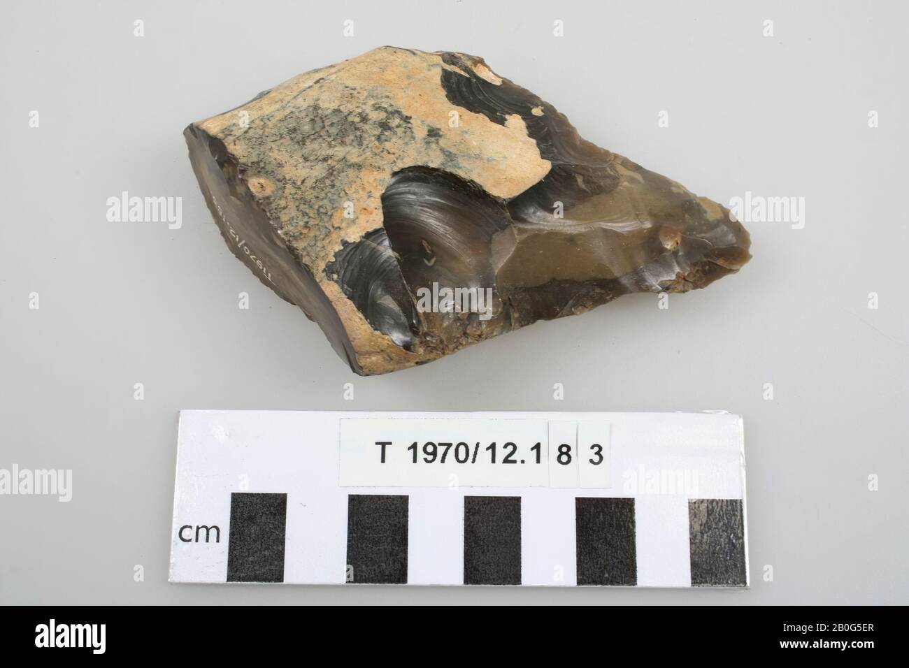 Outil Flint, outil, pierre, silex, 10,5 x 6,2 x 2,8 cm, préhistorique, Angleterre, inconnu, inconnu, Swanscombe Banque D'Images