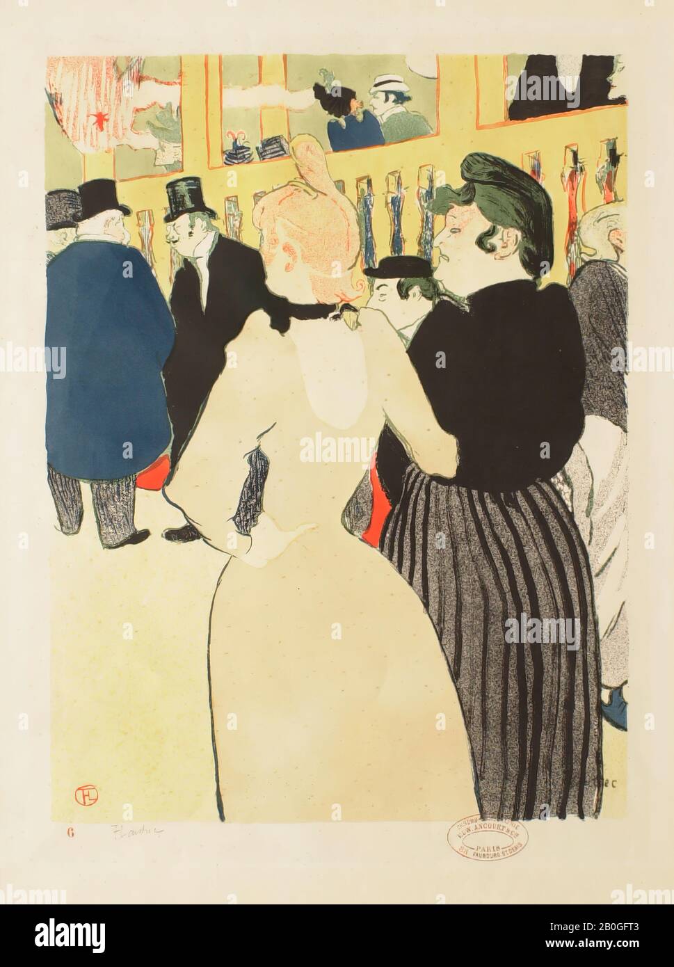 Henri de Toulouse-Lautrec, français, 1864–1901, Au Moulin-Rouge : la Goulue et sa sœur, 1892, Lithographe sur papier, Dans L'Ensemble : 18 x 13 1/2 po. (45,7 x 34,3 cm) Banque D'Images