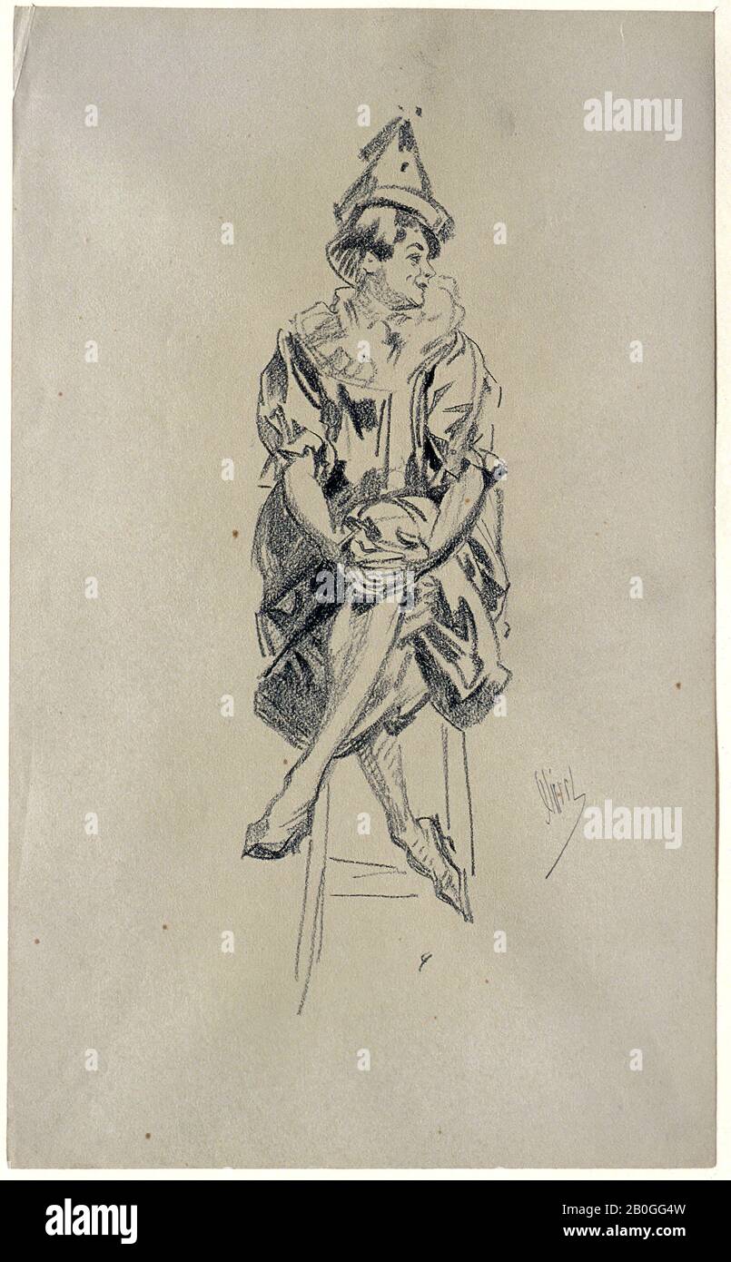Jules Chéret, Français, 1836–1932, Clown Féminine Assise Avec Les ...