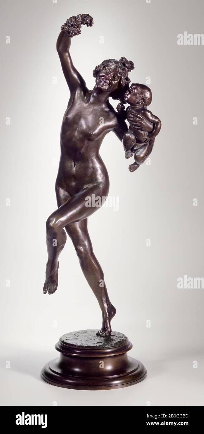 Frederick William MacMonnies, américain, 1863–1937, Bacchante et bébé Faun, 1894, Bronze, 34 1/2 x 10 in. (87,6 x 25,4 cm Banque D'Images