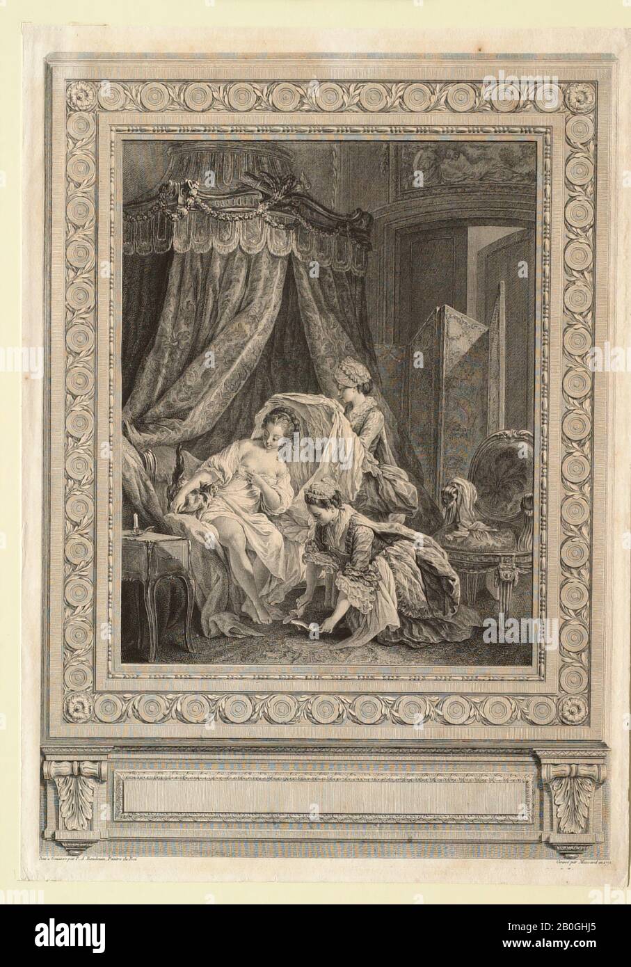 Jean Massard, français, 1740–1822, Après Pierre Antoine Baudouin, (français, 1723–1769), le levier, 1771, Gravure sur papier, bordure : 15 x 10 5/8 in. (38,1 x 27 cm Banque D'Images