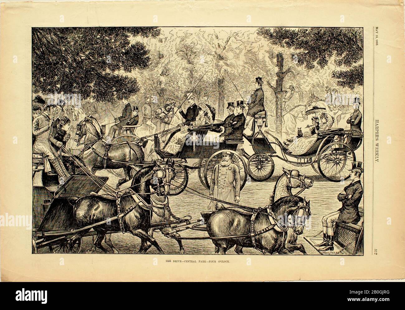 Gray-Parker, américain, XIXe siècle, The Drive—Central Park—Four O'Clock, 1883, gravure sur papier, image : 9 5/16 x 13 5/8 in. (23,6 x 34,6 cm Banque D'Images