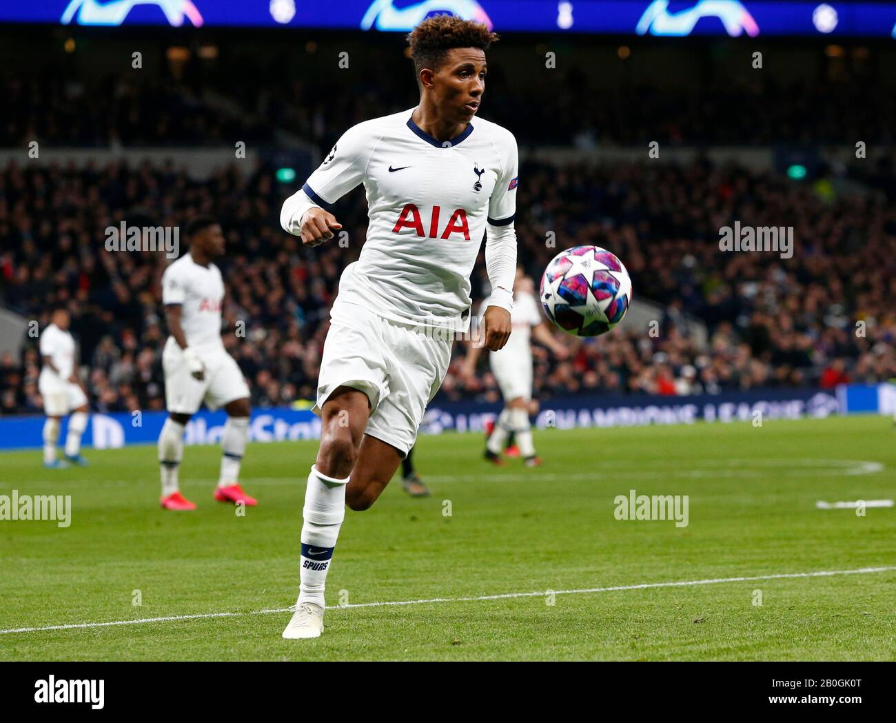 LONDRES, ROYAUME-UNI. 19 février Gedson Fernandes de Tottenham Hotspur lors de la Ligue des champions 16 entre Tottenham Hotspur et RB Leipzig à T. Banque D'Images