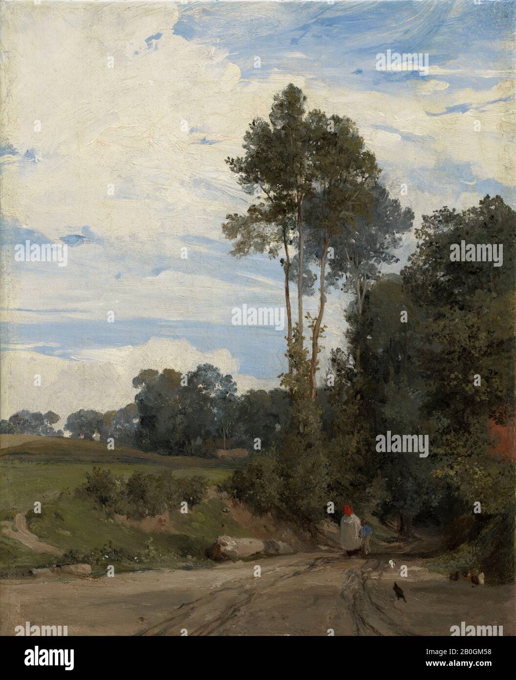 Artiste inconnu, britannique, XIXe siècle, Lane to the Village, XIXe siècle, huile sur toile, 12 5/16 x 10 in. (31,3 x 25,4 cm Banque D'Images