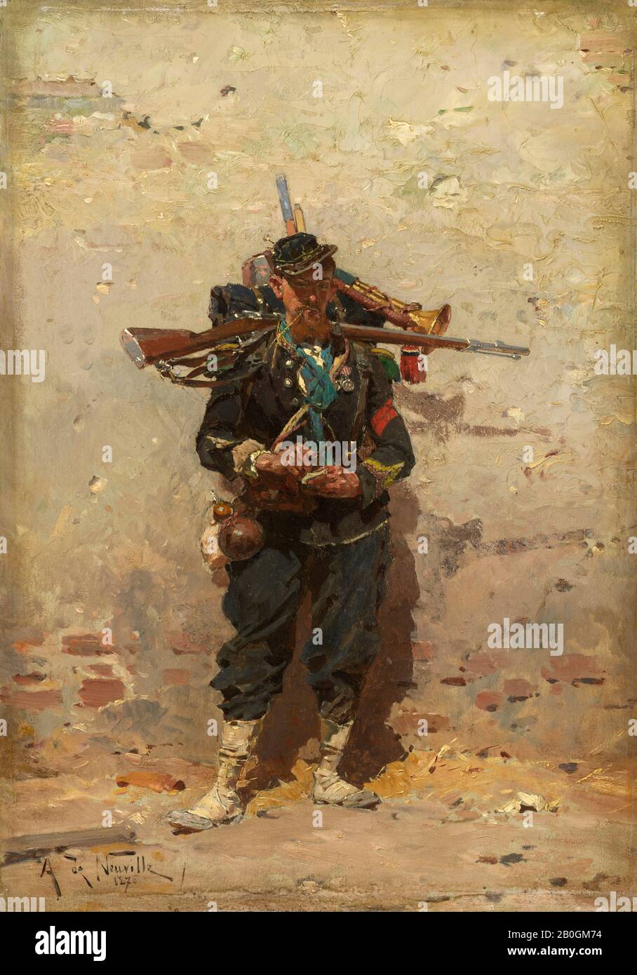 Alphonse de Neuville, français, 1835–1885, Bugler of the Light Infantry, 1876, huile sur panneau, 13 1/2 x 9 1/2 in. (34,3 x 24,2 cm Banque D'Images