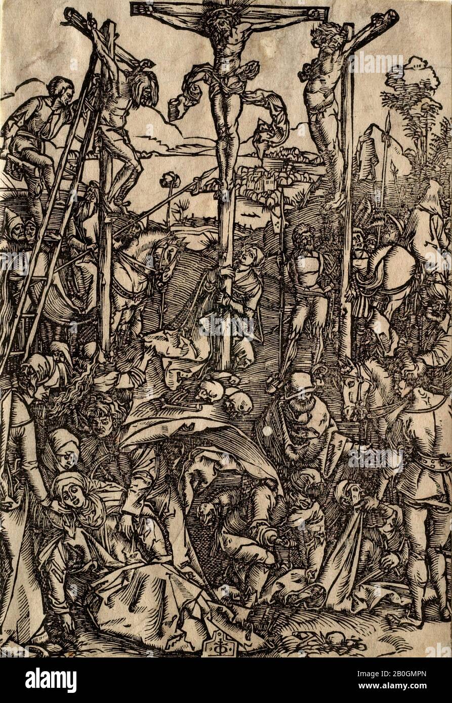 Après Albrecht Dürer, allemand, 1471–1528, Calvary avec Les Trois Croix, 1514, Woodcut on paper, image: 8 1/8 x 5 5/8 in. (20,6 x 14,3 cm Banque D'Images