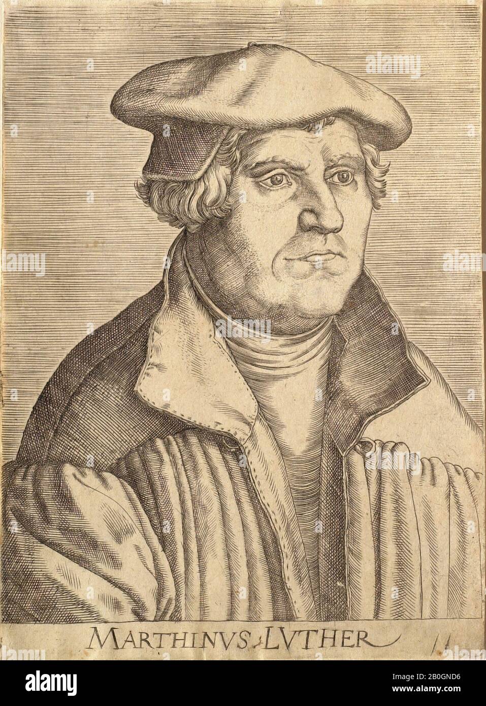 Après Heinrich Aldégraissant, allemand, 1502–1560, Portrait de Martin Luther, 1522–1800, Gravure sur papier, feuille: 7 1/16 in. (18 cm Banque D'Images