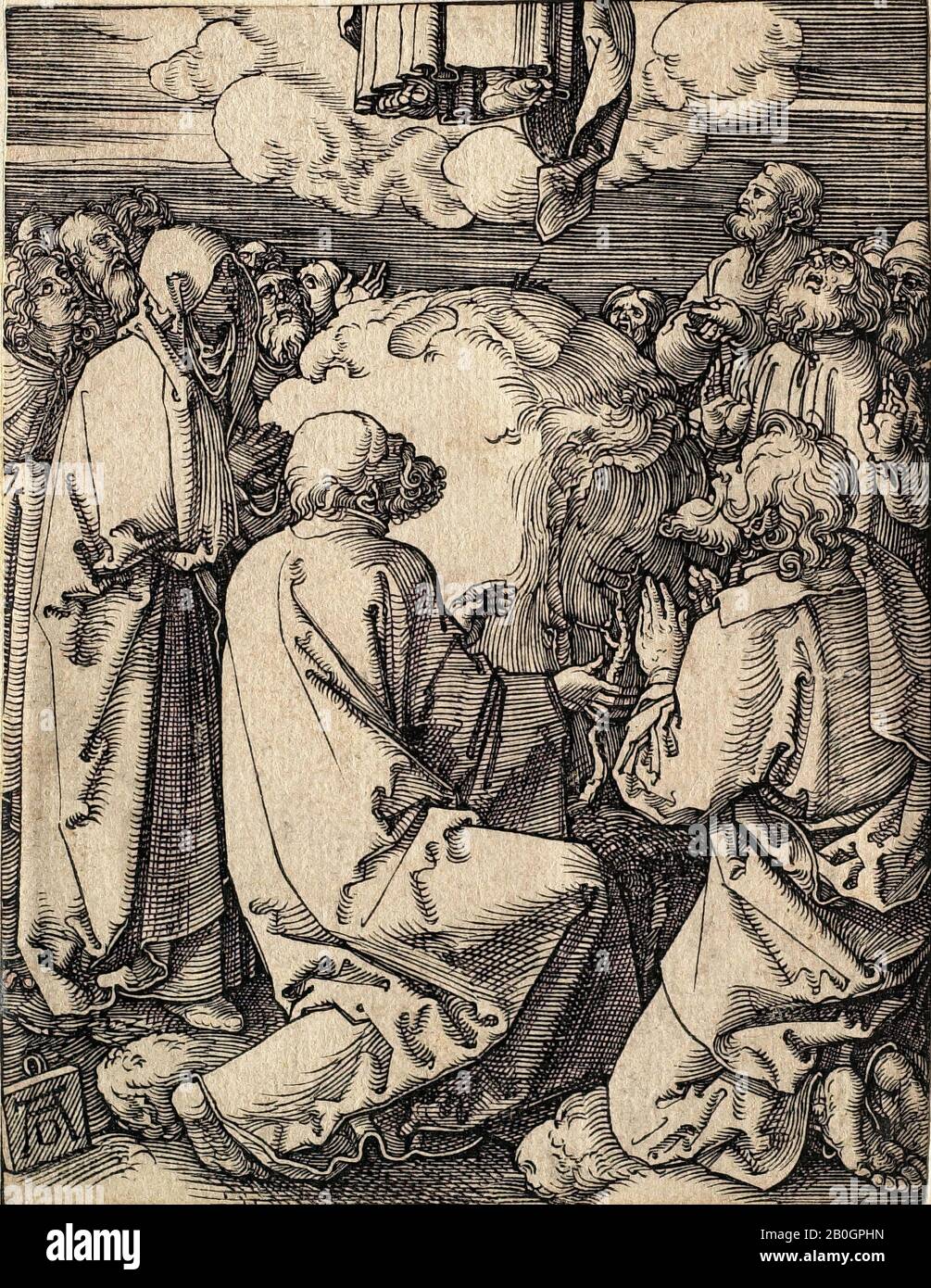 Albrecht Dürer, Allemand, 1471–1528, La Petite Passion : l'Ascension, 1509–1511, coupe du bois sur papier, image : 4 7/8 x 3 3/4 in. (12,4 x 9,6 cm Banque D'Images