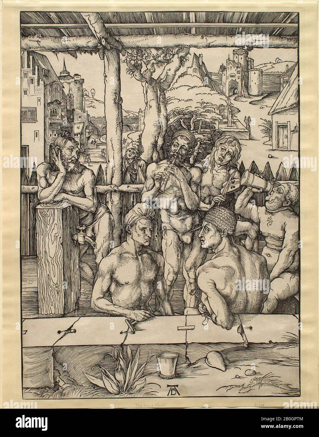 Albrecht Dürer, allemand, 1471–1528, The Bath House, 1496, Woodcut on paper, image : 15 5/16 x 11 1/16 po. (38,9 x 28,1 cm Banque D'Images