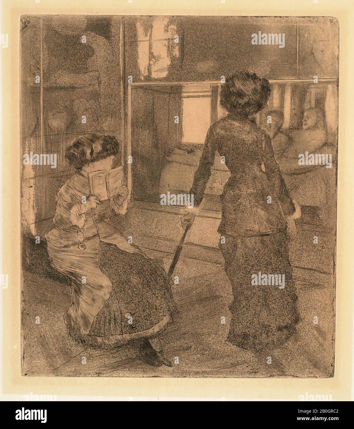 Hilaire-Germain-Edgar Degas, Français, 1834–1917, Études Du Gladiateur Borghese, C. 1853–1856, craie noire et rouge sur papier crème, 9 1/2 x 12 5/16 po. (24,2 x 31,3 cm Banque D'Images