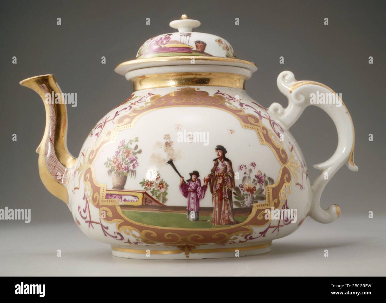 Usine de manufacture de porcelaine Meissen, allemand, 1710–présent, théière et Housse, c. 1724–28, porcelaine à pâte dure, hauteur : 4 7/16 po. (11,3 cm Banque D'Images