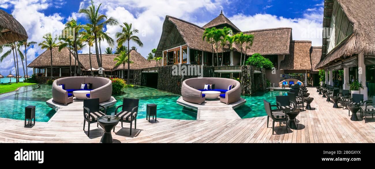 Vacances de luxe - Ile Maurice. Magnifiques stations balnéaires dans le paradis tropical Banque D'Images