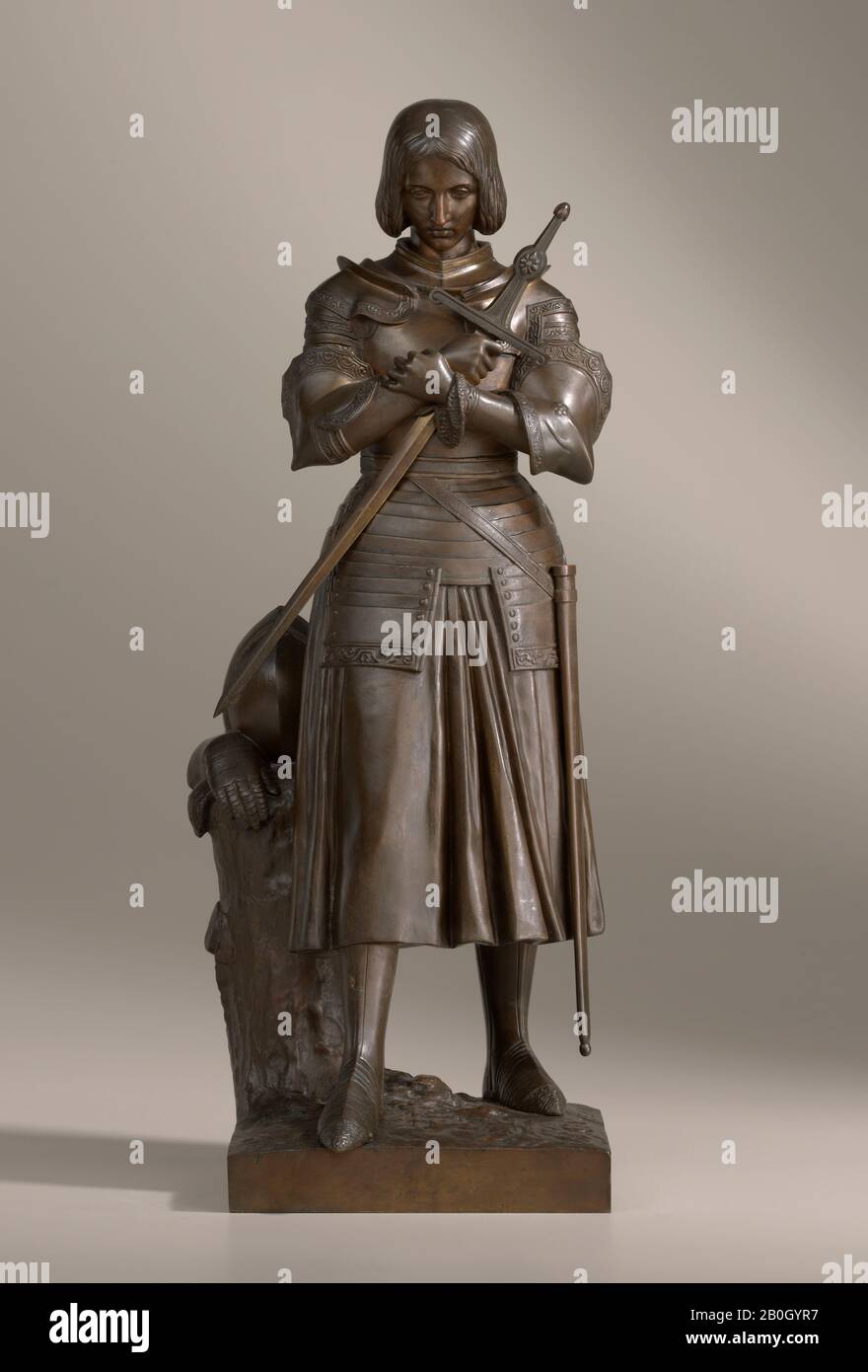 Princesse Marie-Christine d'Orléans, française, 1813–1839, Jeanne d'Arc, Modélisée en marbre 1837, coulées mi-1840, bronze, hauteur : 20 po. (50,8 cm Banque D'Images