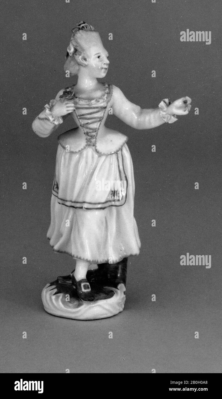 Probablement fabrique de porcelaine de Thuringe, Statuette, XIXe siècle, porcelaine à pâte dure, Dans L'Ensemble: 2 1/8 x 5 1/16 x 2 7/8 po. (5,4 x 12,9 x 7,3 cm Banque D'Images