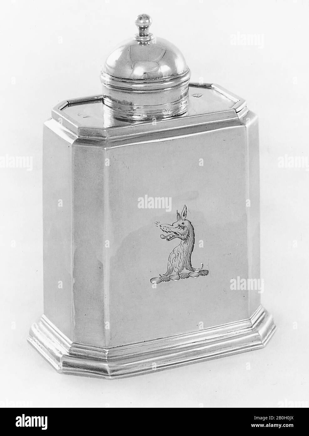Thomas Ash, anglais, actif 1675–1750, boîte à thé, 1713/14, argent, 4 3/4 x 3 3/8 x 2 5/16 in. (12,1 x 8,6 x 5,9 cm Banque D'Images
