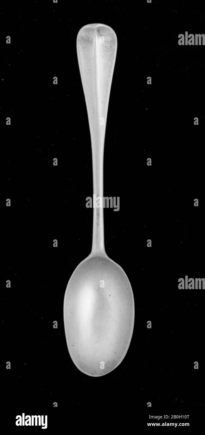 Moody Russell, américain, actif 1735–1785, Tea Spoon, ch. 1760, argent, Total: 3 13/16 in. (9,7 cm Banque D'Images