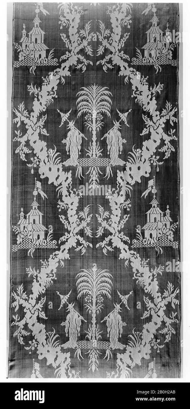 Pièce, française, CA. 1765–75, Français, soie, L. 70 x W. 21 1/2 pouces (177,8 x 54,6 cm), textiles-tissés Banque D'Images