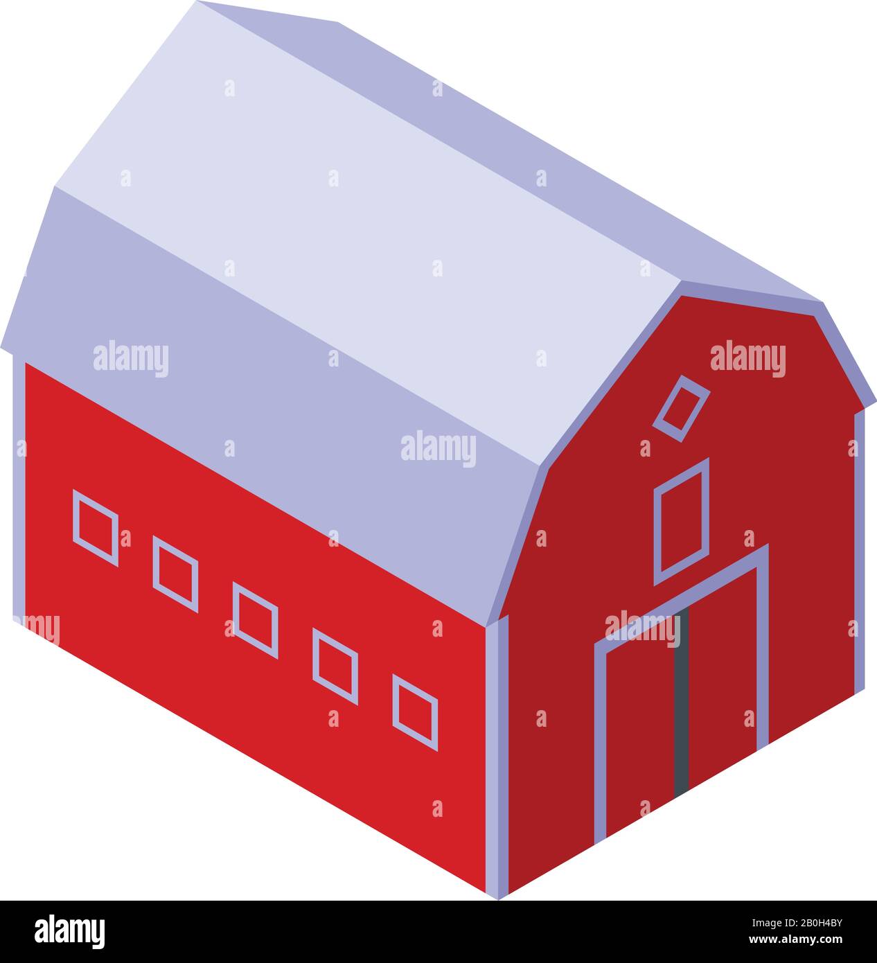 Icône grange ferme, style isométrique Illustration de Vecteur