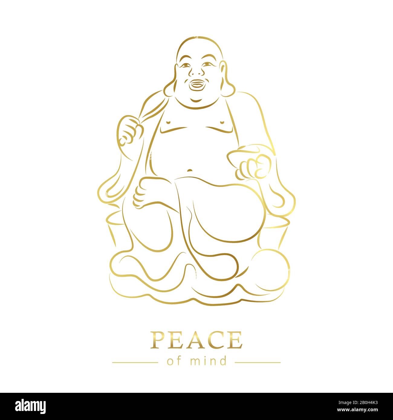 Illustration vectorielle de bouddha d'or paix d'esprit isoladet sur fond blanc EPS10 Illustration de Vecteur