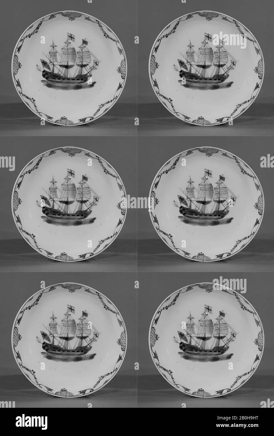 Soucoupe, chinois, pour le marché britannique, CA. 1780, chinois, pour le marché britannique, porcelaine à pâte dure, diamètre: 5 1/2 po. (14 Cm), Céramique-Porcelaine-Exportation Banque D'Images