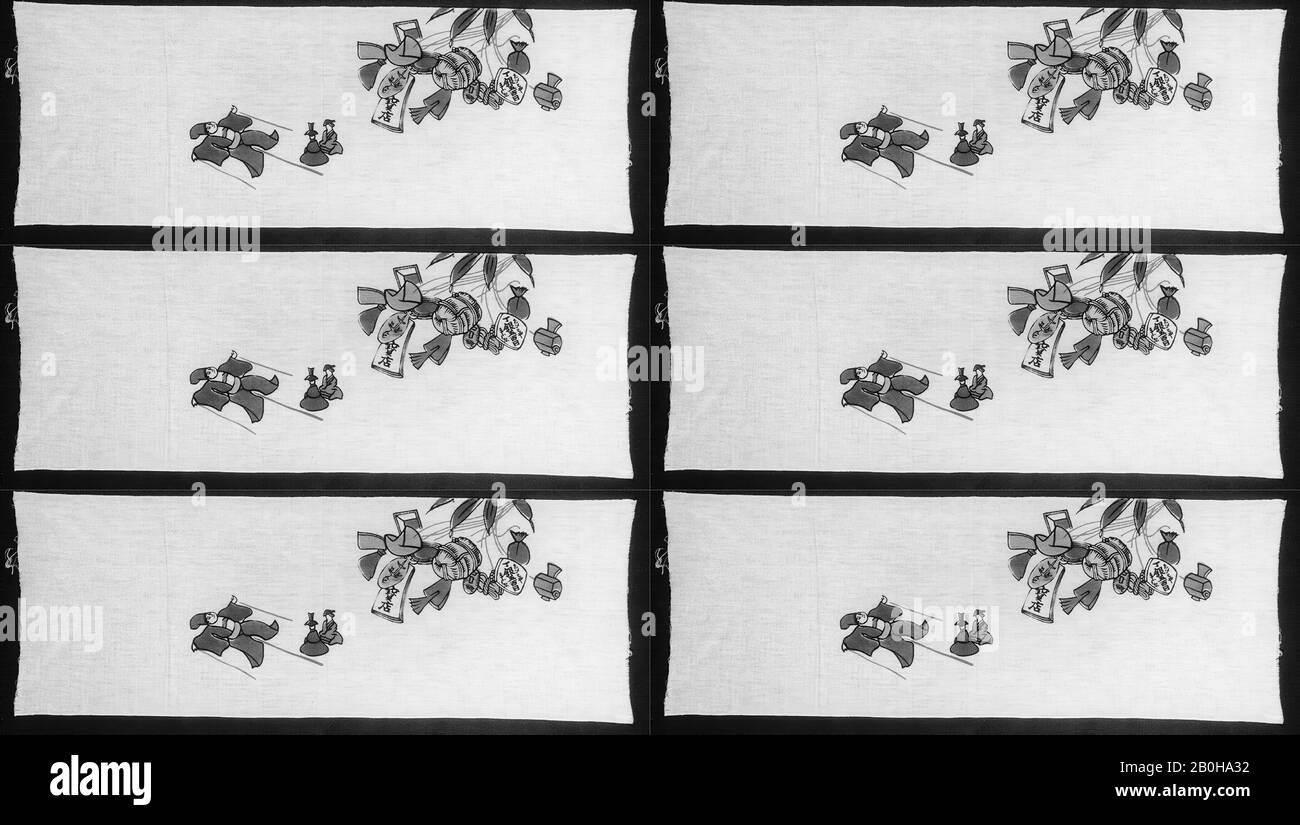 Strip, Japon, premier demi-XXe siècle, Japon, coton, 12 x 33 1/2 po. (30,48 x 85,09 cm), Textiles Peints et Imprimés Banque D'Images