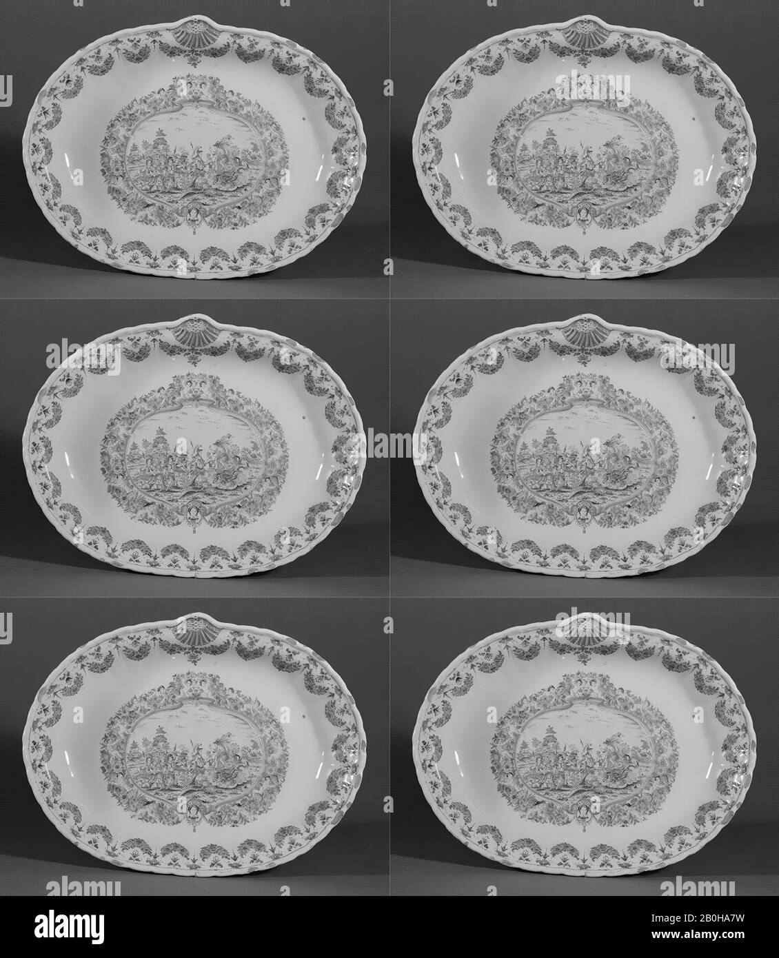 Usine D'Olérys-Laugier, Basin, Français, Moustiers, Usine D'Olérys-Laugier, Ca. 1745, français, Moustiers, Faience (faïence à vitrage), Total : 2 1/4 × 14 1/2 × 11 1/8 in. (5,7 × 36,8 × 28,3 cm), céramique-poterie Banque D'Images