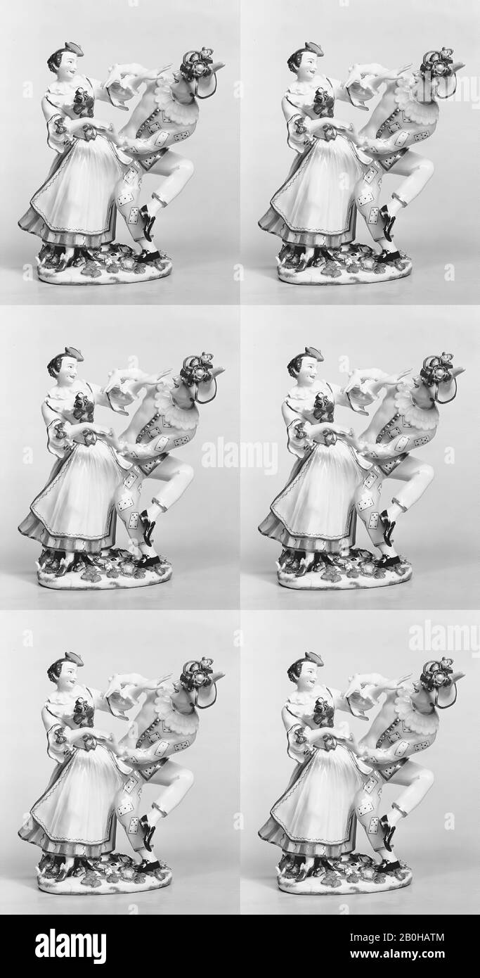 Meissen Manufactory, Arlequin et Columbine dansant, allemand, Meissen, Meissen Manufactory (allemand, 1710–présent), CA. 1744, allemand, Meissen, porcelaine à pâte dure, hauteur: 8 1/4 po. (21 cm), céramique-Porcelaine Banque D'Images