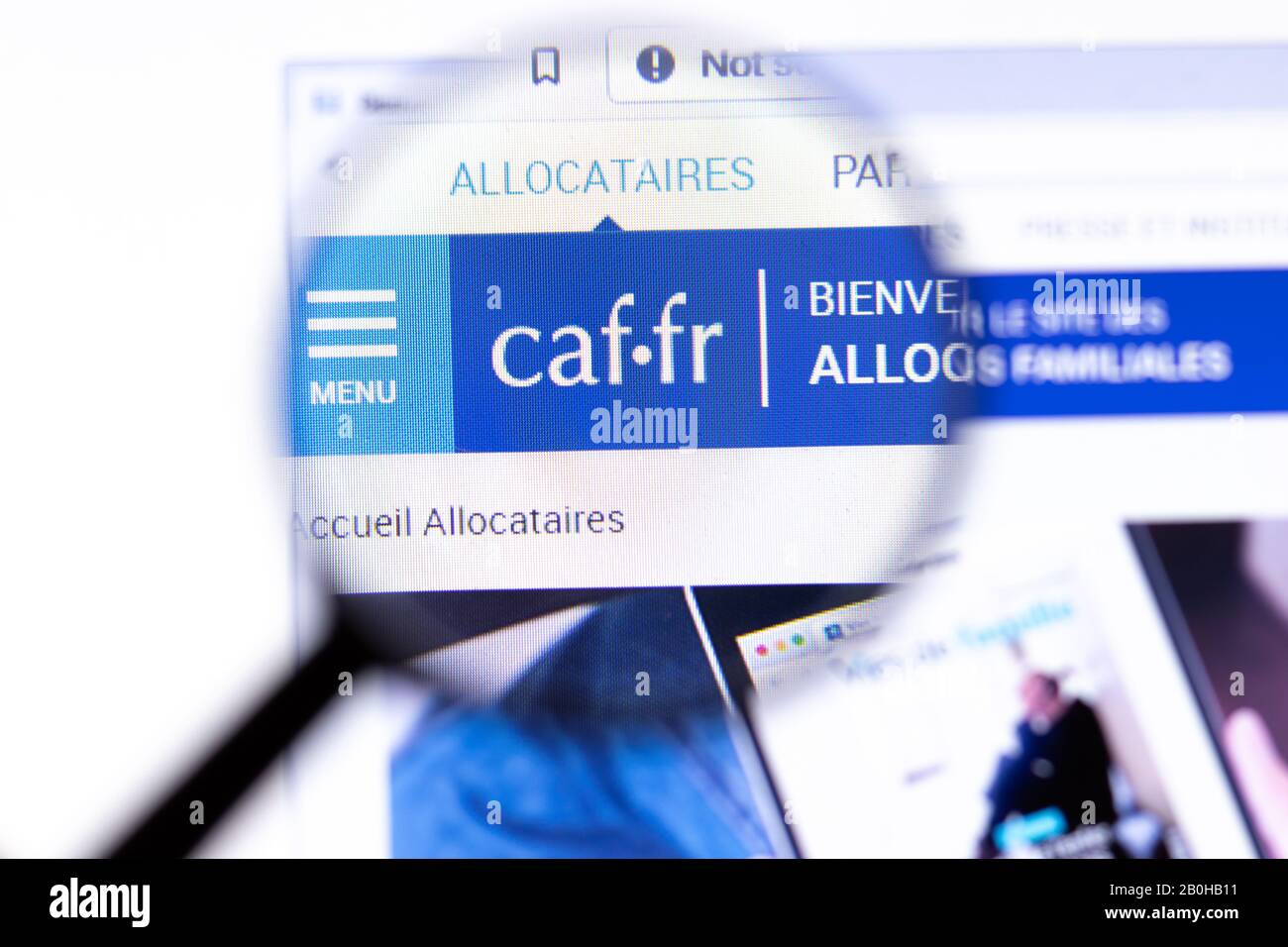 Los Angeles, Californie, États-Unis - 18.02.2020: Page du site web de la CAF avec logo de gros plan. Icône du site Caf.fr à l'écran, Editorial illustratif Banque D'Images Los Angeles, Californie, États-Unis - 18.02.2020: Page du site web de la CAF avec logo de gros plan. Icône du site Caf.fr à l'écran, Editorial illustratif Banque D'Images