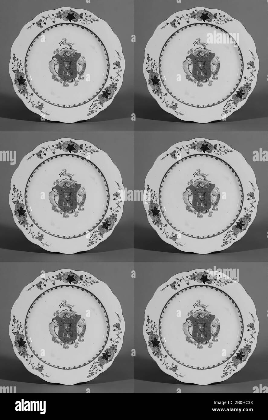 Plaque, chinoise, pour le marché européen, CA. 1765, chinois, pour le marché européen, porcelaine à pâte dure, diamètre: 9 po. (22,9 Cm), Céramique-Porcelaine-Exportation Banque D'Images