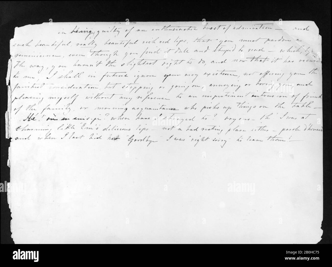 James McNeill Whistler, dernière page du journal Manuscrit (tiré de Sketchbook), américain, James McNeill Whistler (américain, Lowell, Massachusetts, 1834–1903 Londres), 1854, américain, stylo et encre sur papier, 10 9/16 x 7 3/4 po. (26,8 x 19,7 cm), mises en plan Banque D'Images