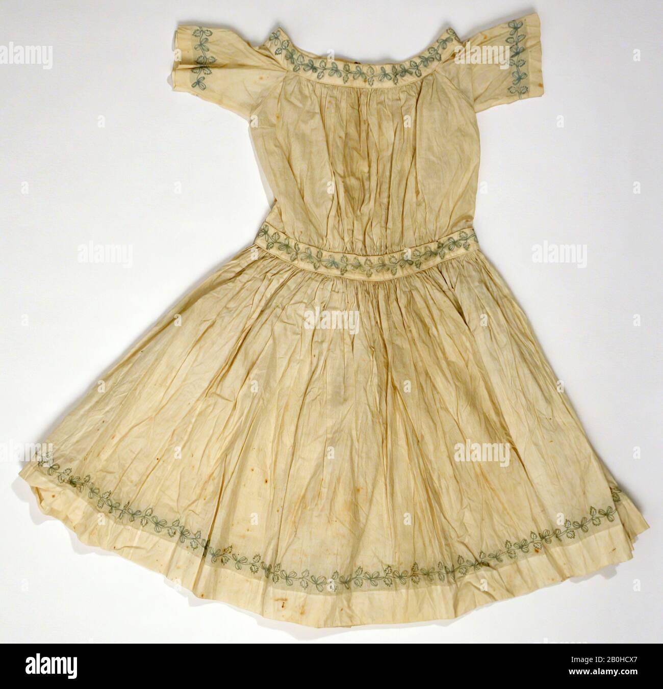 Robe, américaine, 1840, américaine, coton Banque D'Images