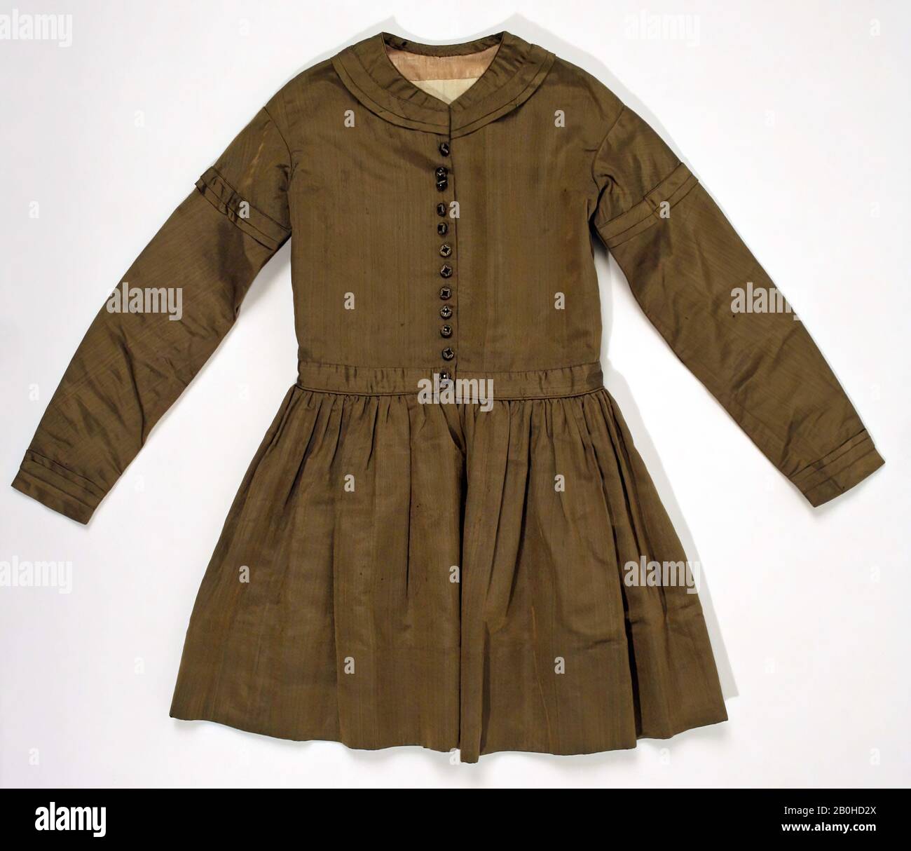 Robe, américaine ou européenne, 1840, américaine ou européenne, soie Banque D'Images