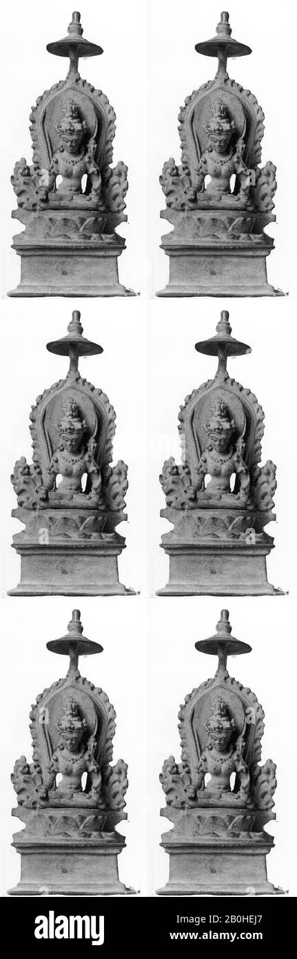 Assis Devi, Indonésie (Java), IXe siècle, Indonésie (Java), Bronze, H. 6 11/16 in. (17 cm), Sculpture Banque D'Images