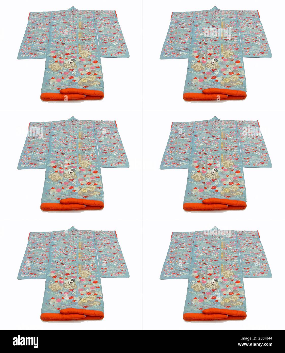 Kosode, Japon, fin du XIXe au début du XXe siècle, Japon, soie et fils métalliques, Dans L'Ensemble : 69 x 50 po. (175,3 x 127 cm), costumes Banque D'Images