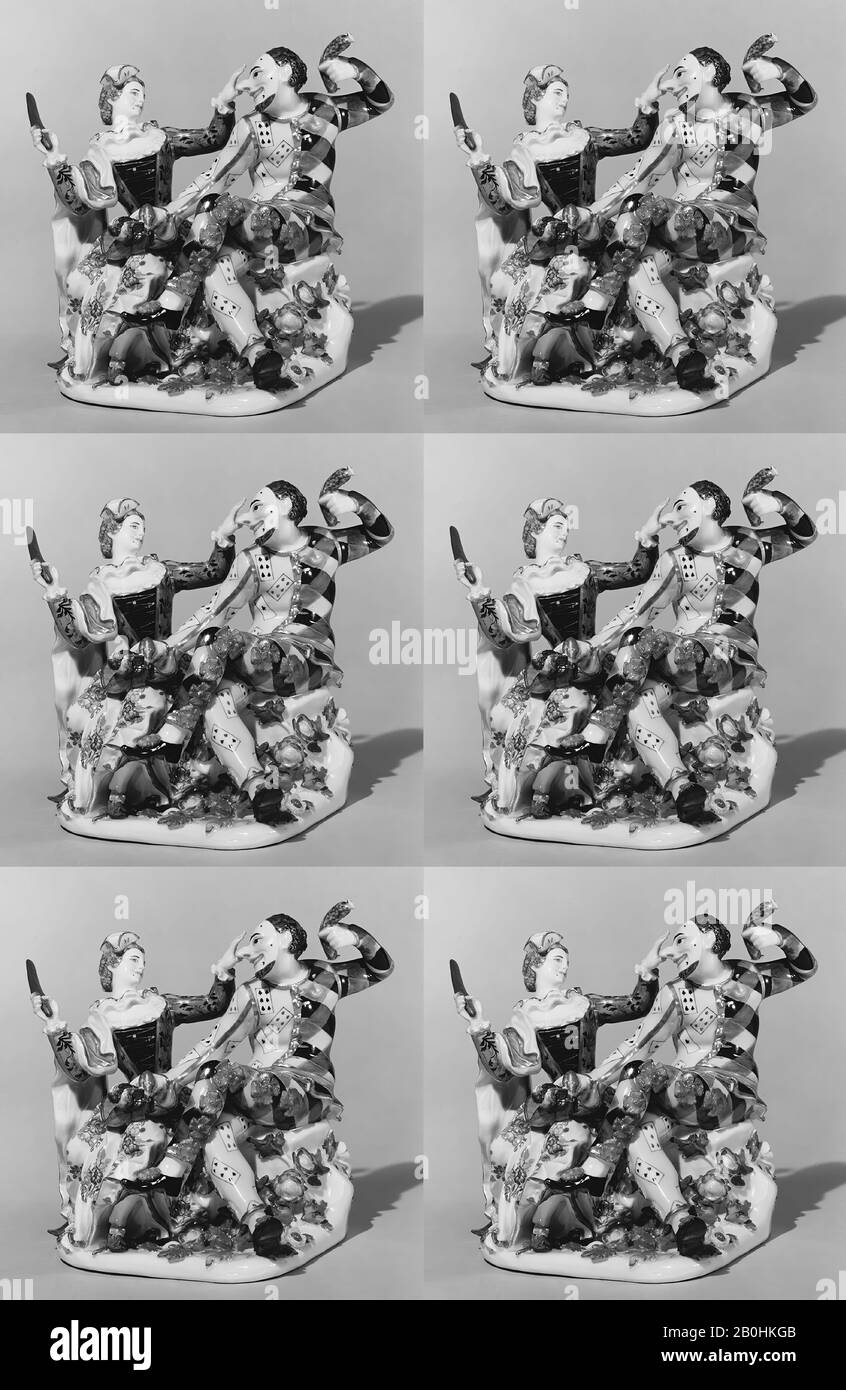 Meissen Manufactory, Harlequin Et Columbine, Allemand, Meissen, Meissen Manufactory (Allemand, 1710–Présent), Ca. 1743, allemand, Meissen, porcelaine à pâte dure, hauteur: 6 1/8 po. (15,6 cm), céramique-porcelaine Banque D'Images