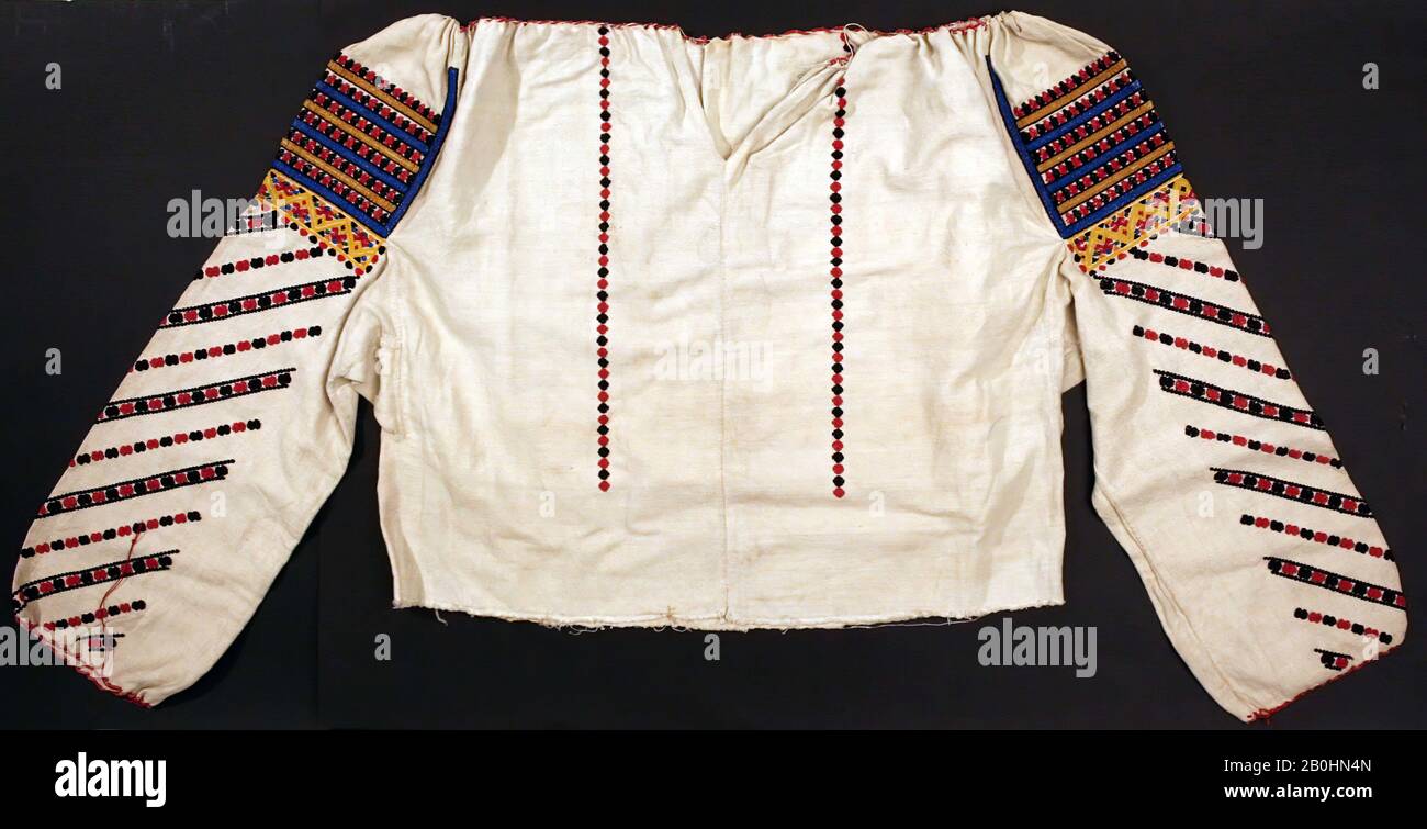 Blouse, roumaine, début du XIXe siècle, roumaine, coton Banque D'Images