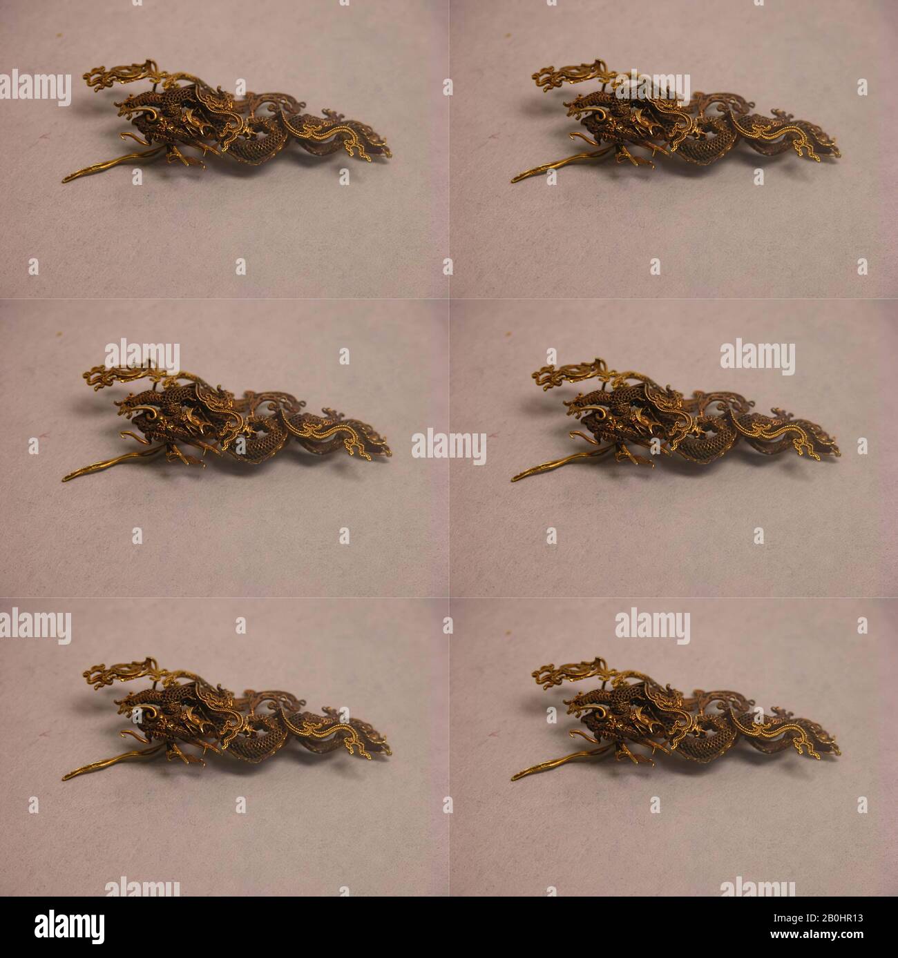 Ornement, Chine, dynastie Song (960–1279), Culture : Chine, Or, L. 1 7/8 po. (4,8 cm), Bijoux Banque D'Images