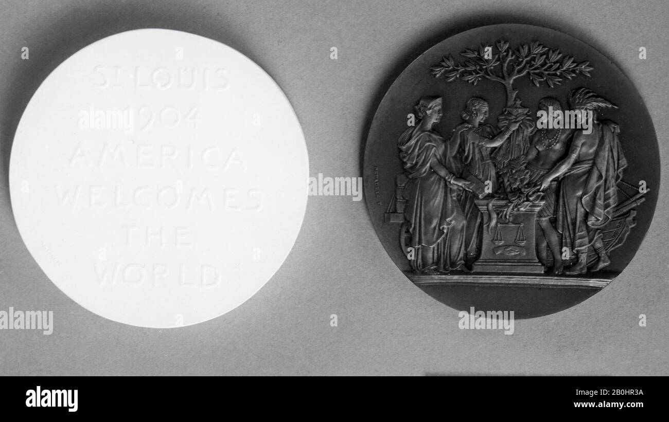 Alexis Joseph Depaulis, L'Exposition Saint-Louis (Centenaire De L'Achat De Louisiane), 1904, Français, Alexis Joseph Depaulis (Français, Paris 1790–1867 Paris), 1904, Français, Bronze, Frappé, Diamètre : 2 Po. (5,1 cm), médailles et plaquettes Banque D'Images